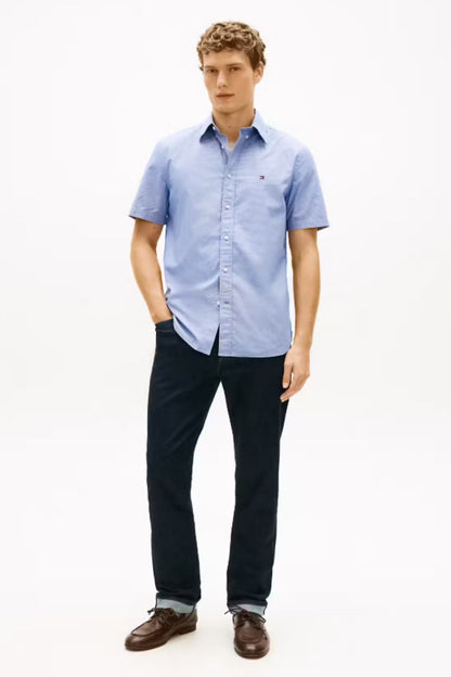 Tommy Hilfiger Flex Poplin Houndstooth Shirt Blue