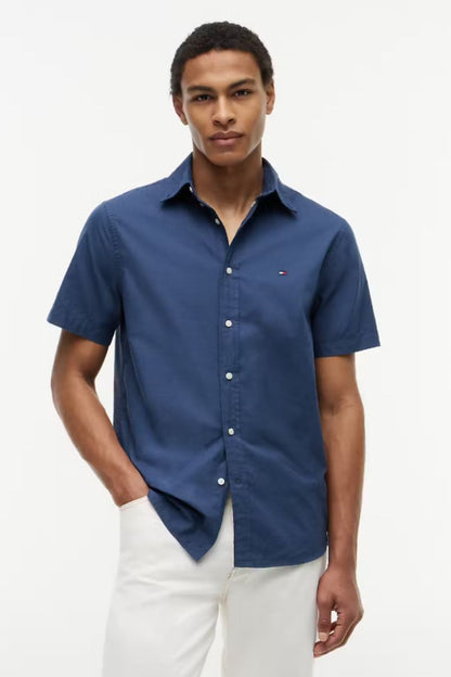 Tommy Hilfiger Flex Poplin Houndstooth Shirt Navy