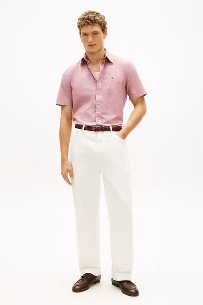 Tommy Hilfiger Flex Poplin Houndstooth Shirt Red
