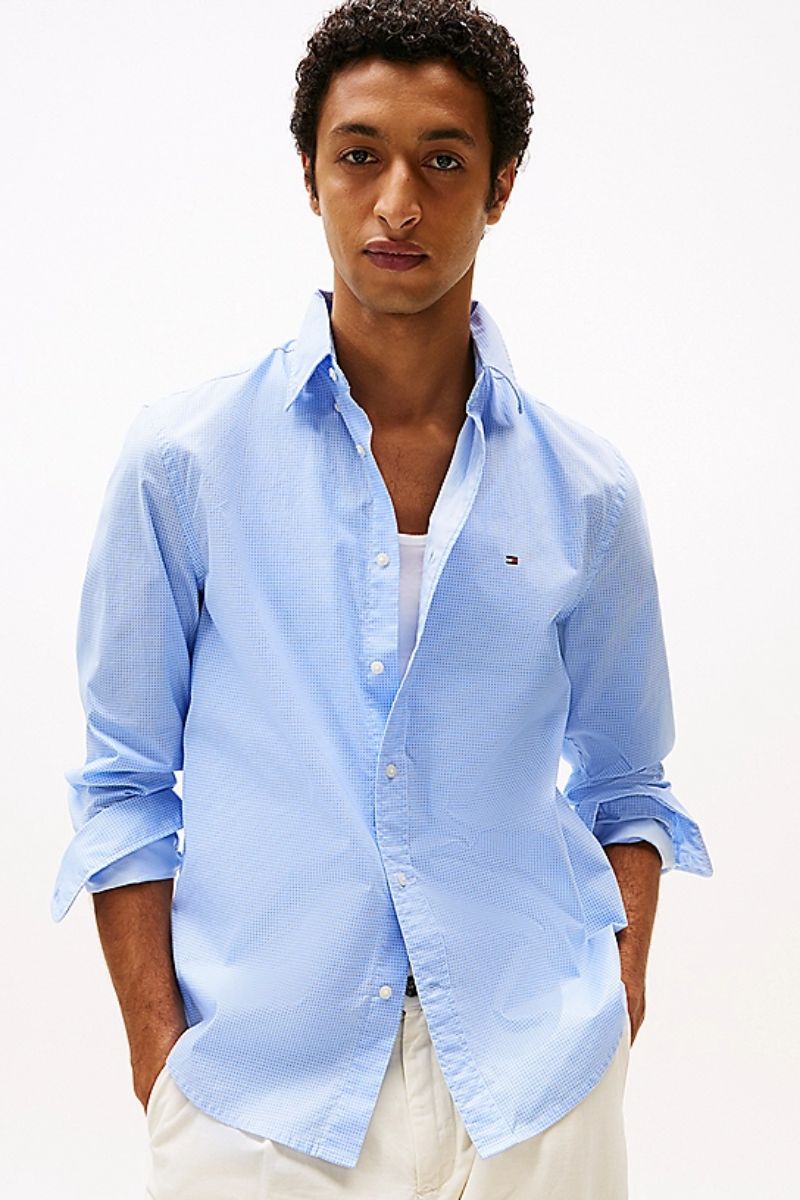 Tommy Hilfiger Flex Poplin Mini Shirt Sweet Blue