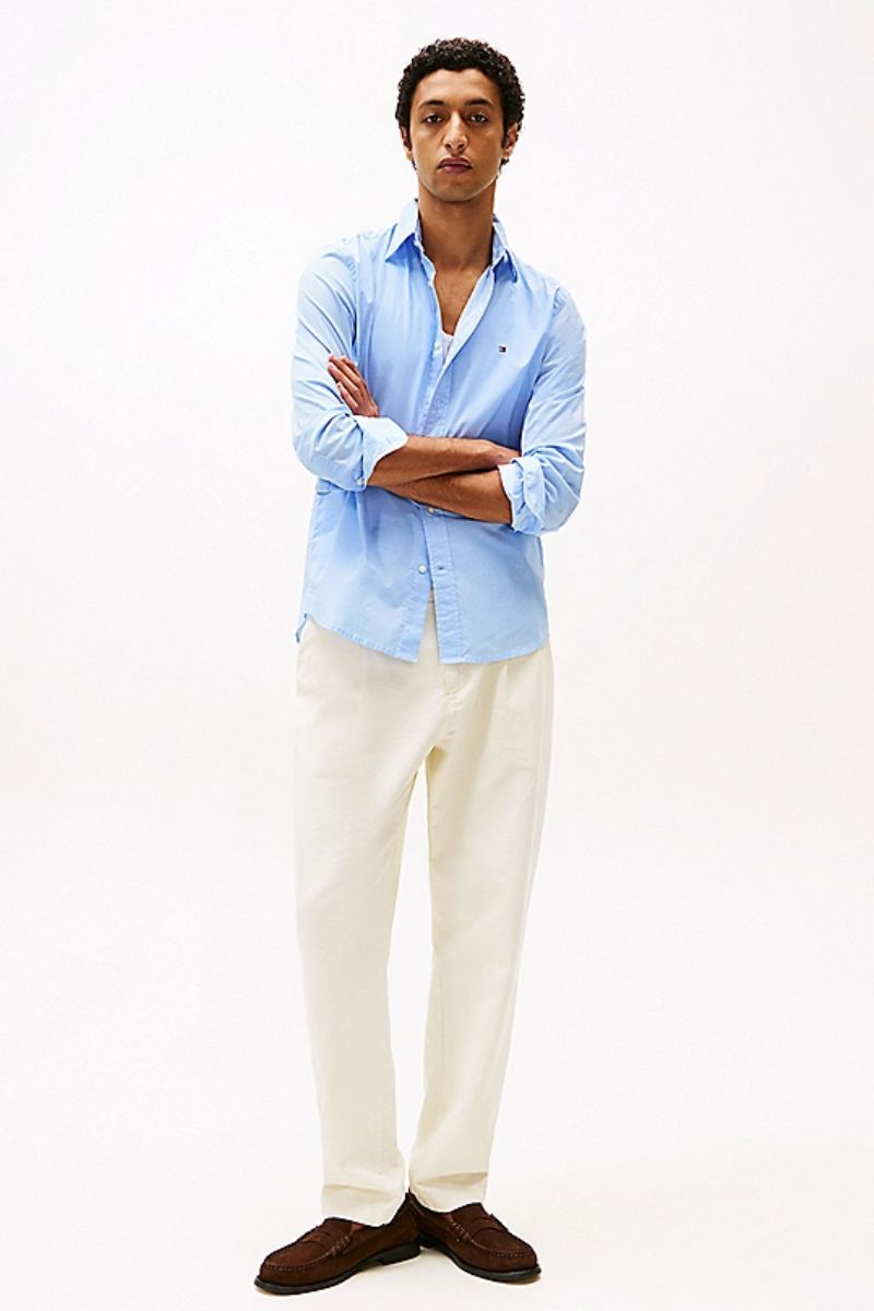 Tommy Hilfiger Flex Poplin Mini Shirt Sweet Blue