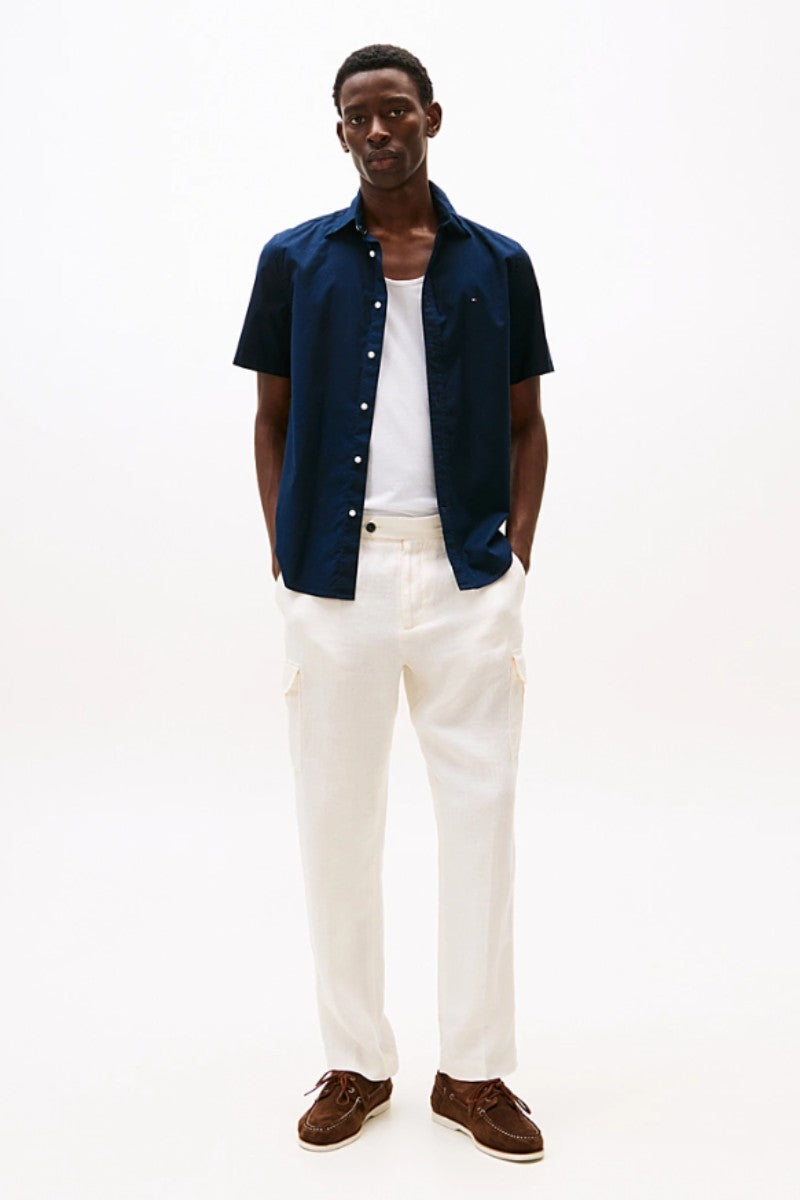 Tommy Hilfiger Flex Poplin Solid SS Shirt Navy