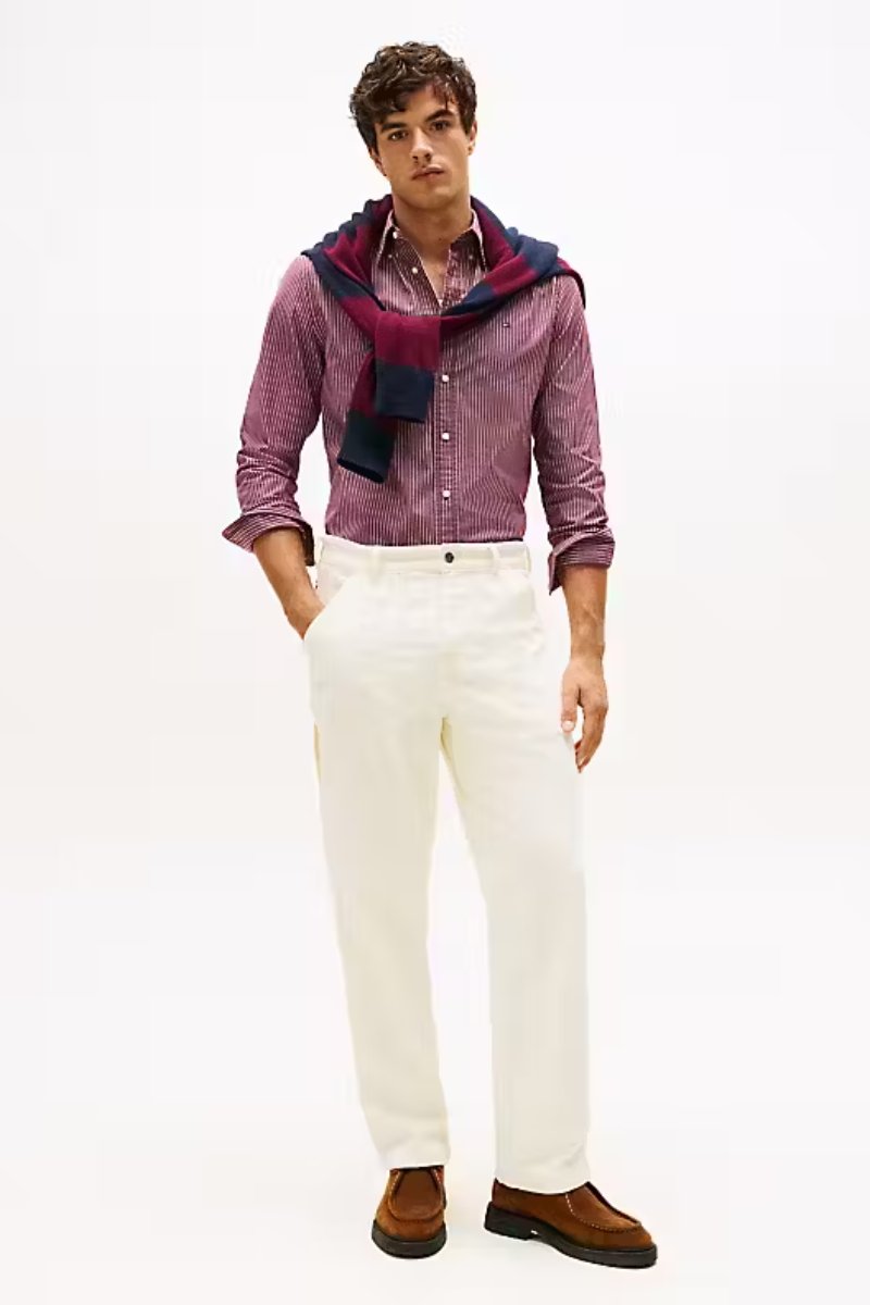 Tommy Hilfiger Hairline Stripe Shirt Rouge