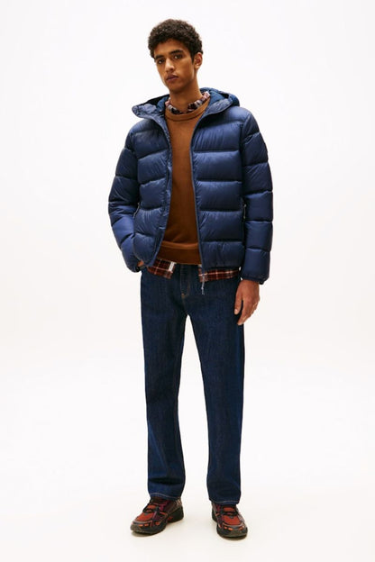 Tommy Jeans Hooded Logo Puffer Navy