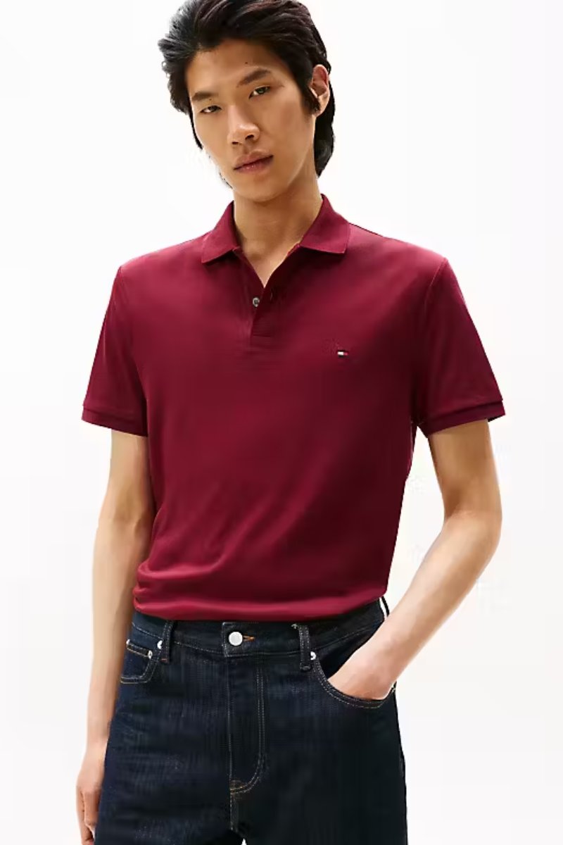Tommy Hilfiger Liquid Cotton Polo Deep Rouge