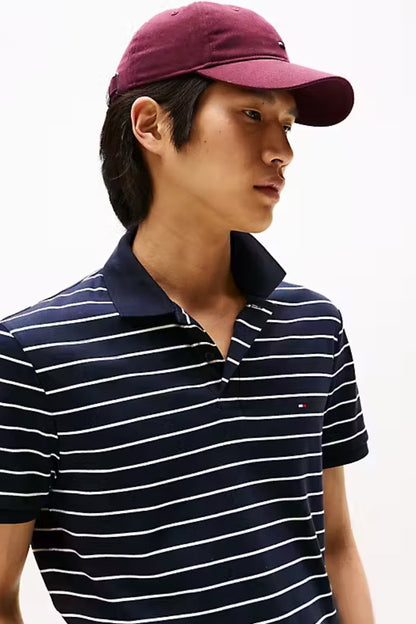 Tommy Hilfiger Liquid Cotton Polo Navy Stripe