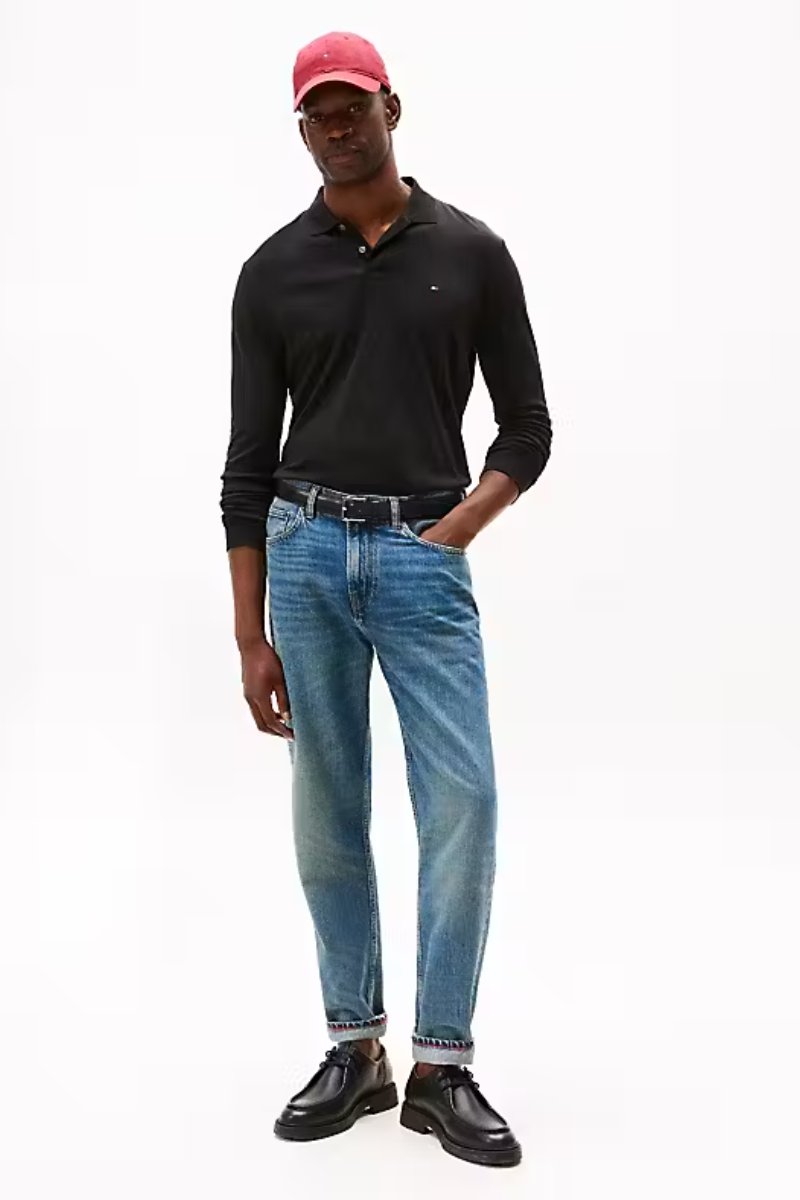 Tommy Hilfiger Long Sleeve Liquid Cotton Polo Black