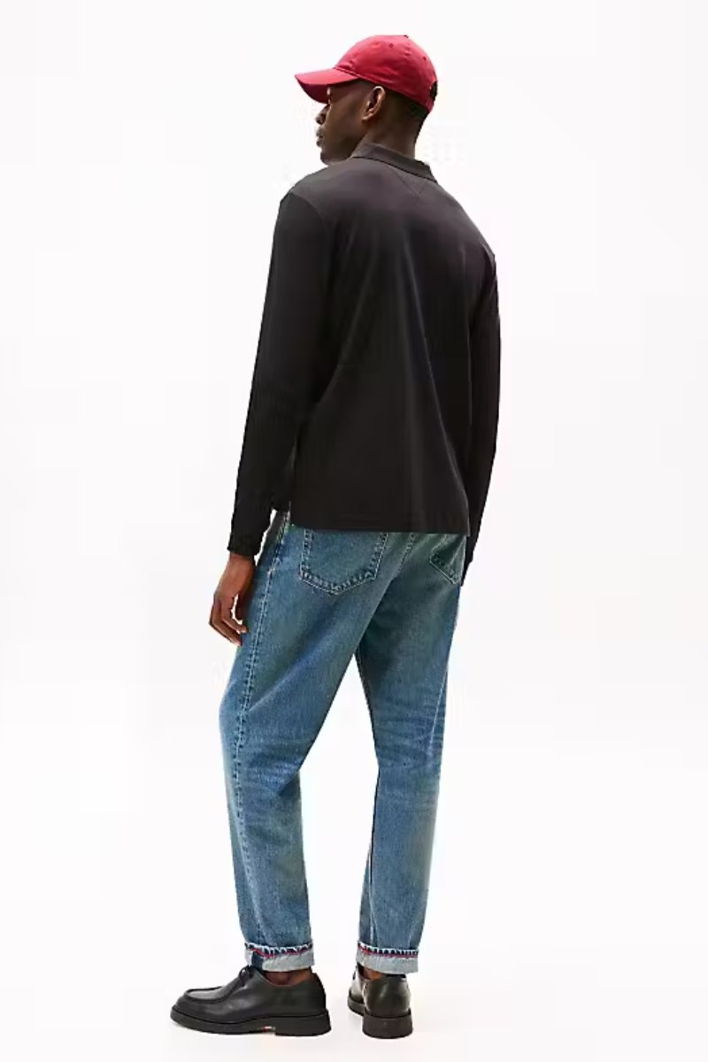 Tommy Hilfiger Long Sleeve Liquid Cotton Polo Black