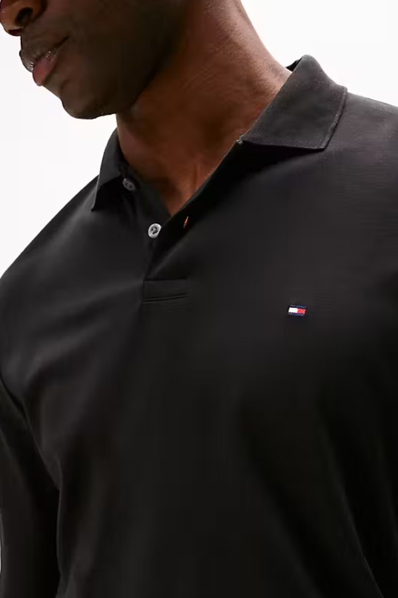 Tommy Hilfiger Long Sleeve Liquid Cotton Polo Black