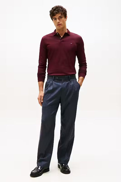 Tommy Hilfiger Long Sleeve Liquid Cotton Polo Burgundy