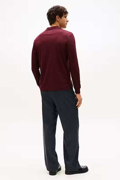 Tommy Hilfiger Long Sleeve Liquid Cotton Polo Burgundy