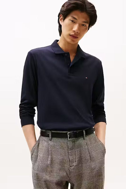 Tommy Hilfiger Long Sleeve Liquid Cotton Polo Navy