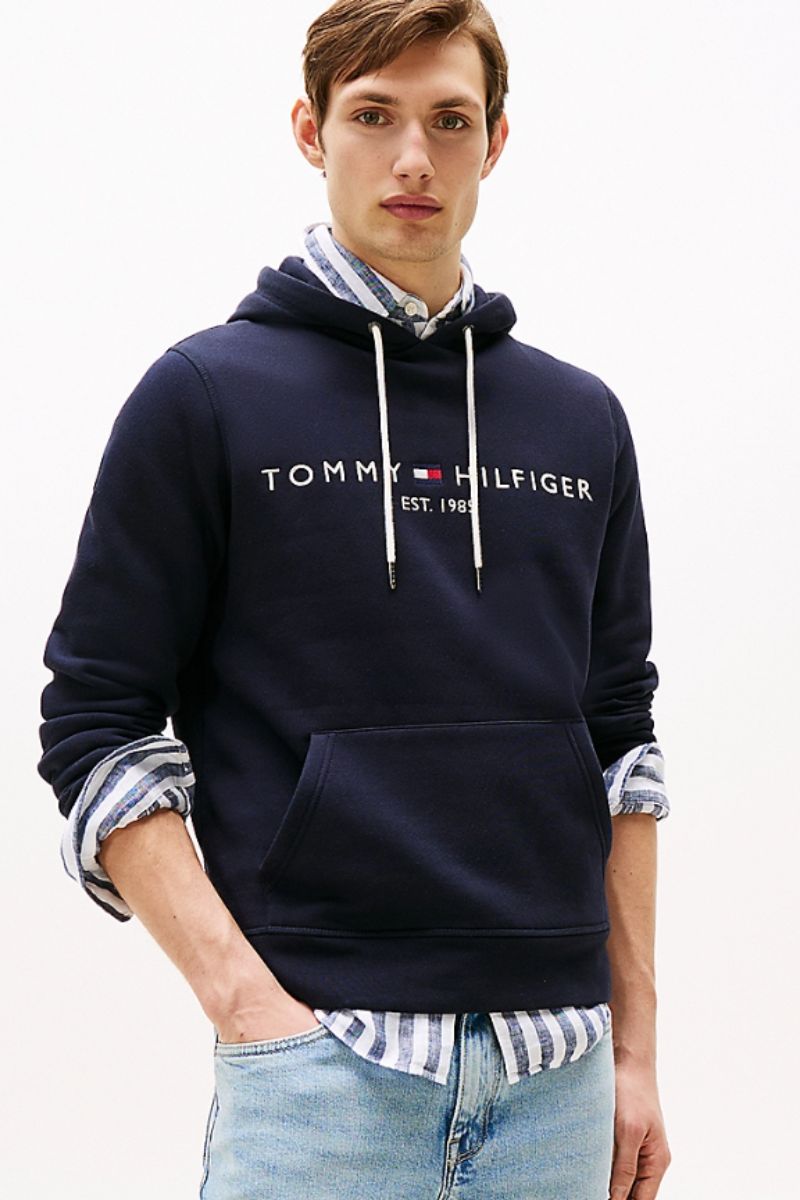 Tommy Hilfiger Logo Hoody Sky Captain