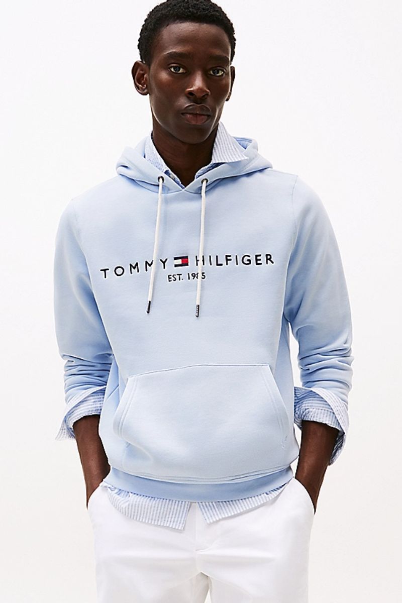 Tommy Hilfiger Logo Hoodie Breezy Blue