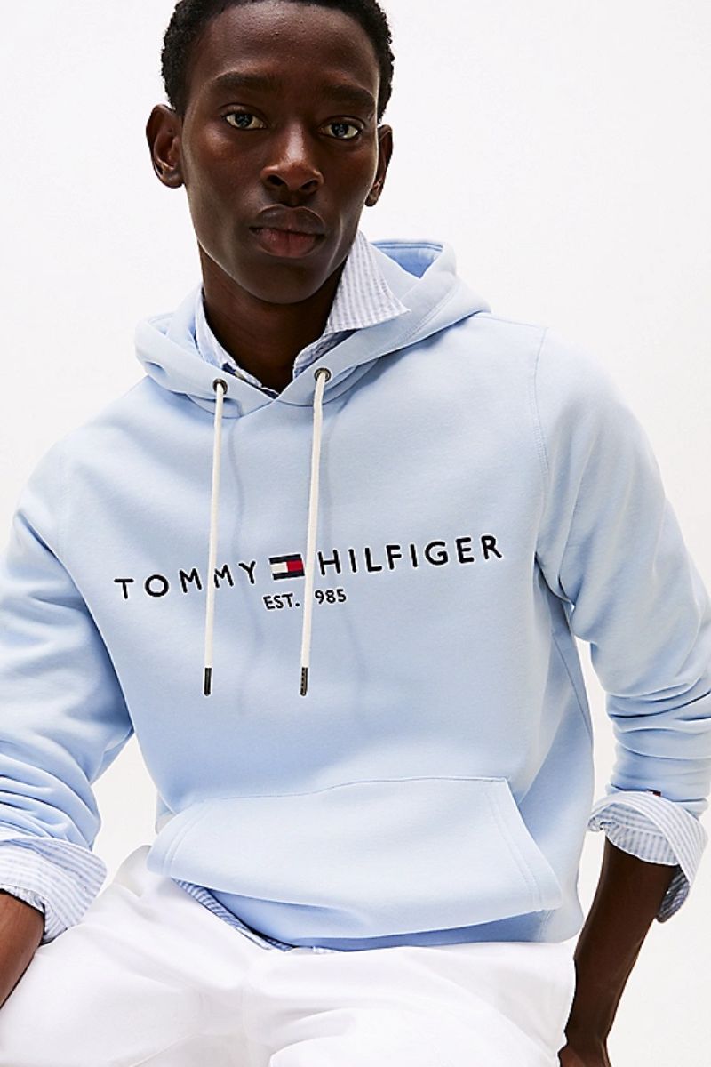 Tommy Hilfiger Logo Hoody Breezy Blue