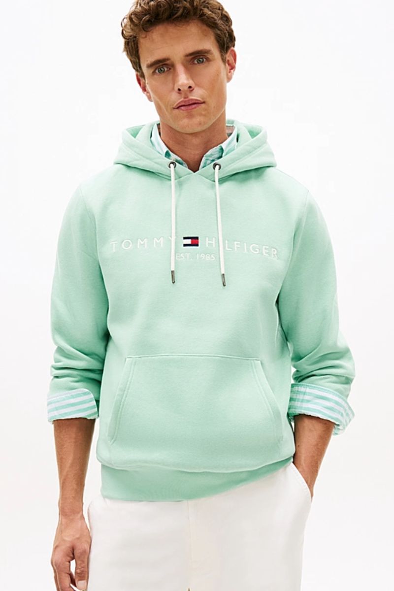Tommy Hilfiger Logo Hoodie Crush Mint
