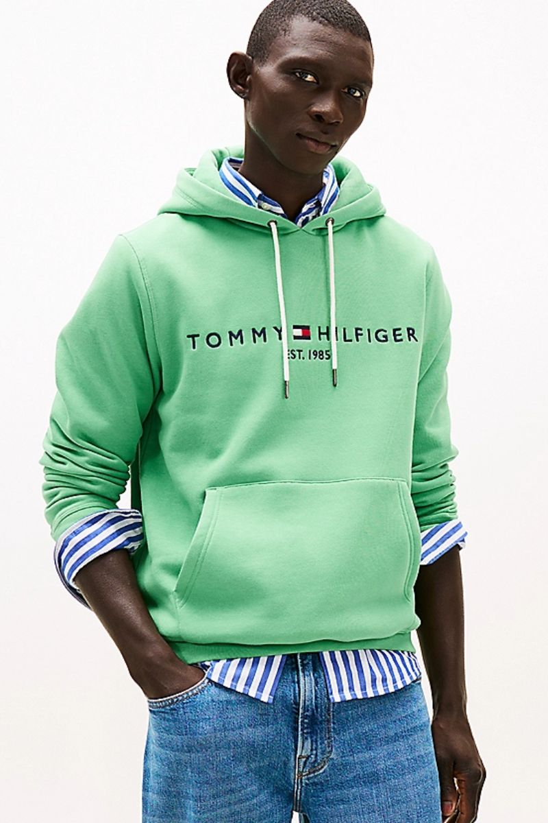 Tommy Hilfiger Logo Hoody Fort Green