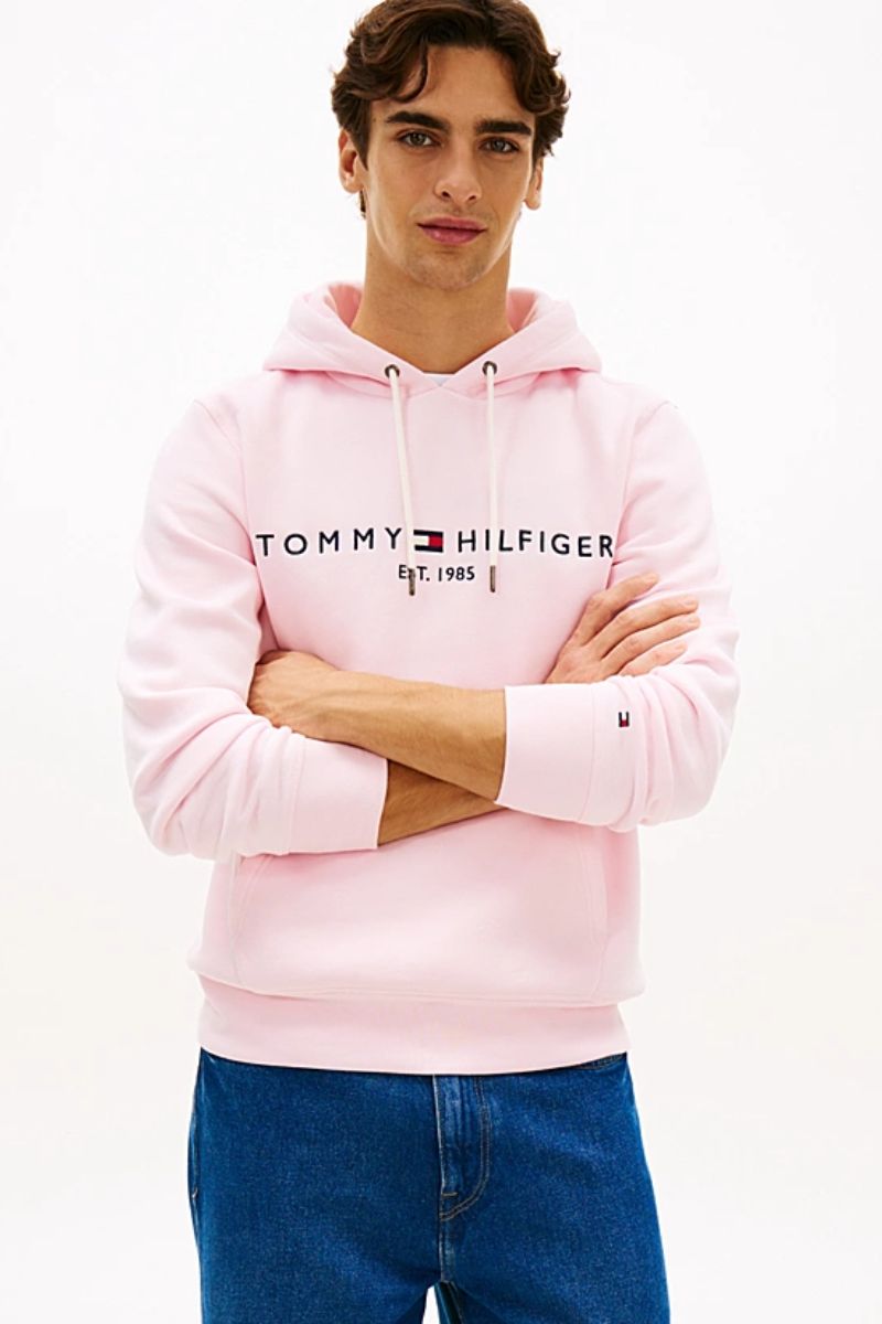 Tommy Hilfiger Logo Hoodie Pink Lily