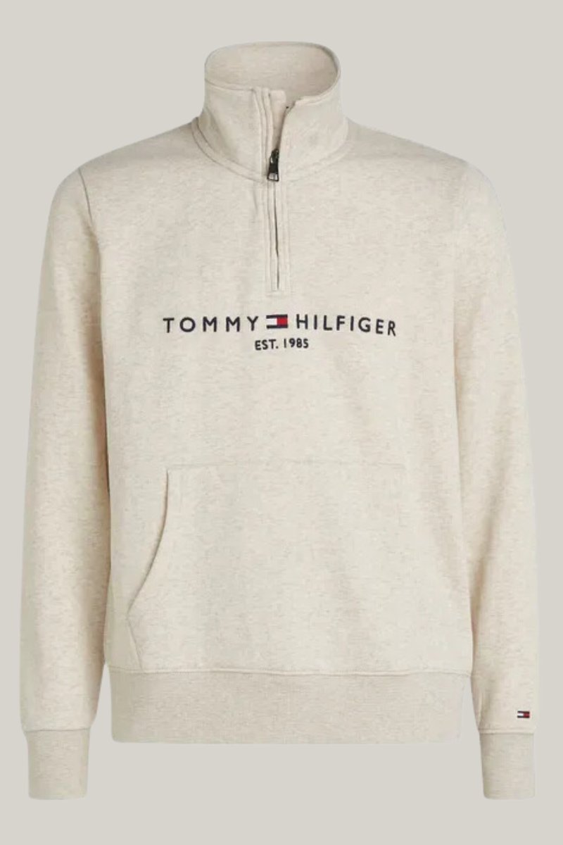 Tommy Hilfiger Logo Mockneck Oatmilk