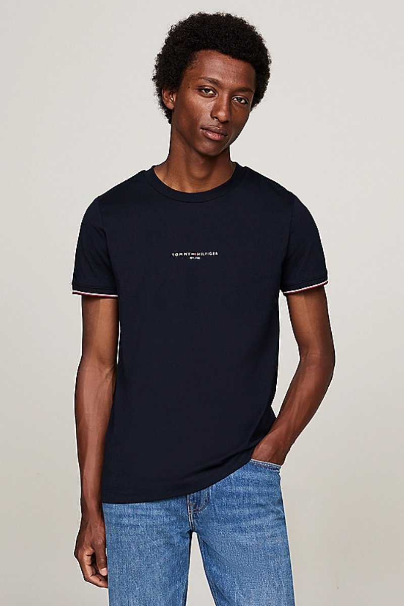 Tommy Hilfiger Logo Tipped T-Shirt Navy