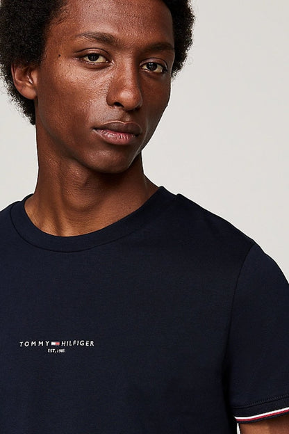 Tommy Hilfiger Logo Tipped T-Shirt Navy