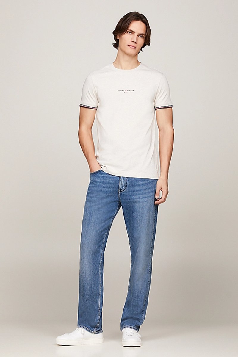 Tommy Hilfiger Logo Tipped T-Shirt Oatmilk