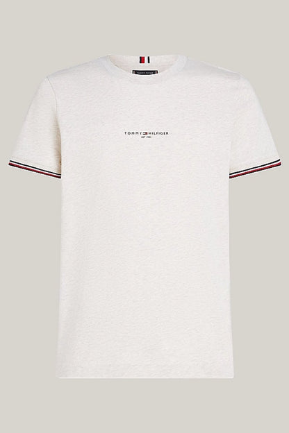 Tommy Hilfiger Logo Tipped T-Shirt Oatmilk