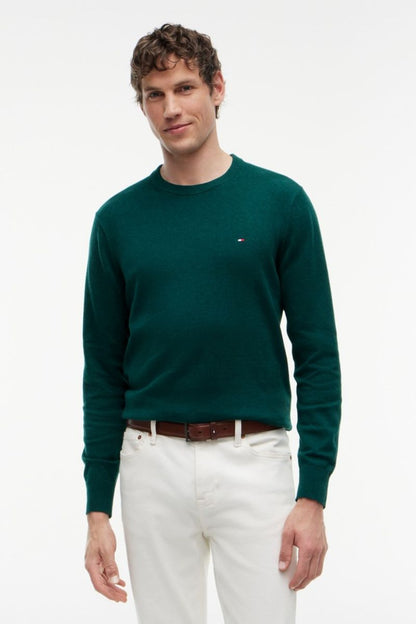 Tommy Hilfiger Pima Cotton Cashmere Crew Neck Jumper Green