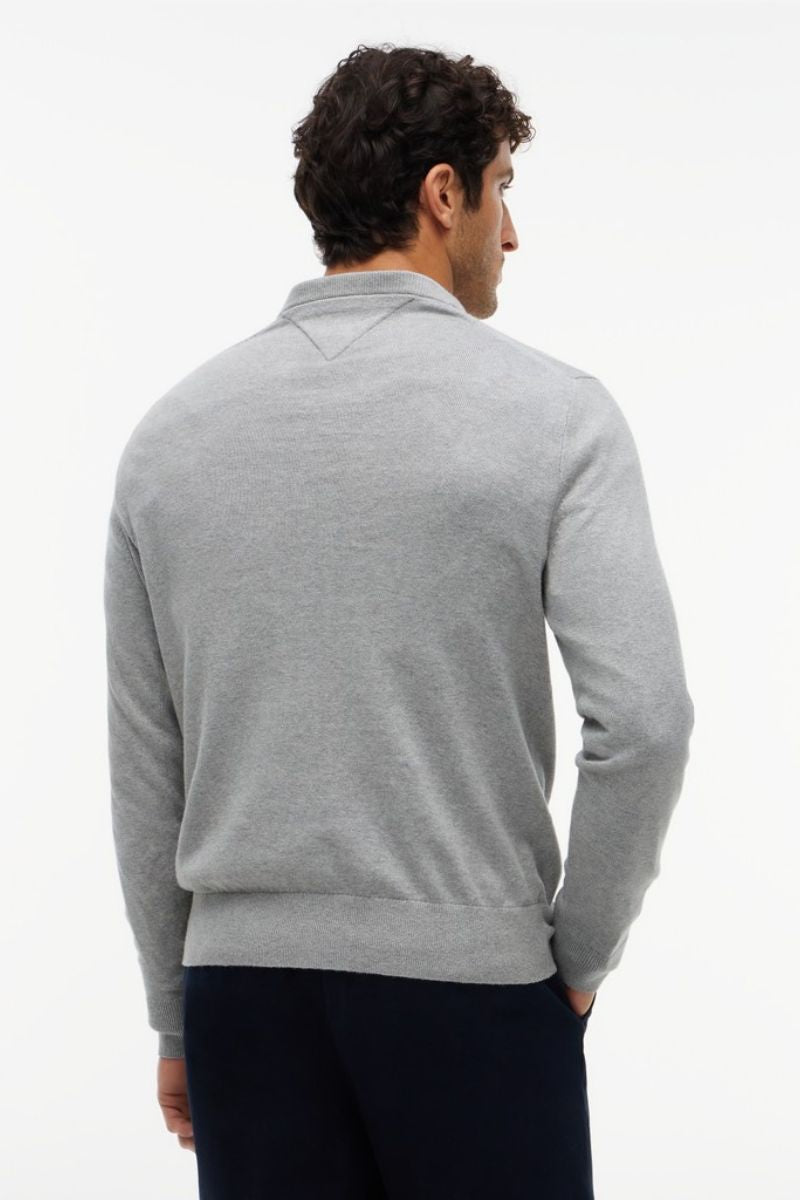 Tommy Hilfiger Pima Cotton Cashmere Crew Neck Jumper Light Grey