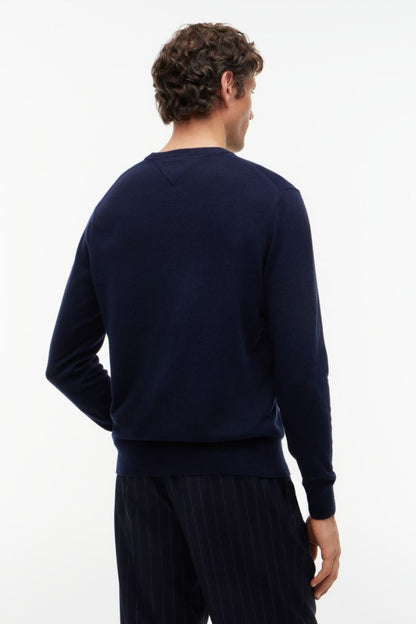 Tommy Hilfiger Pima Cotton Cashmere Crew Neck Jumper Navy Blue
