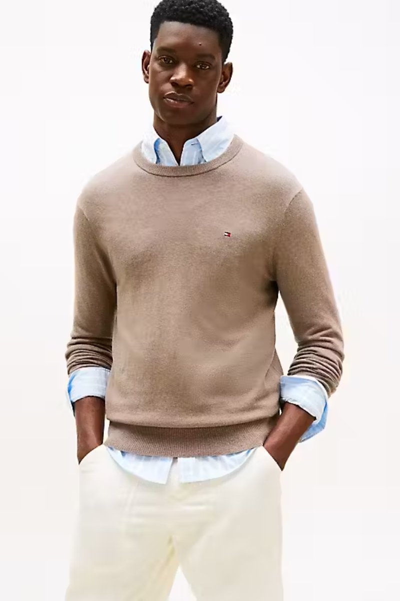 Tommy Hilfiger Pima Cotton Cashmere Crew Taupe
