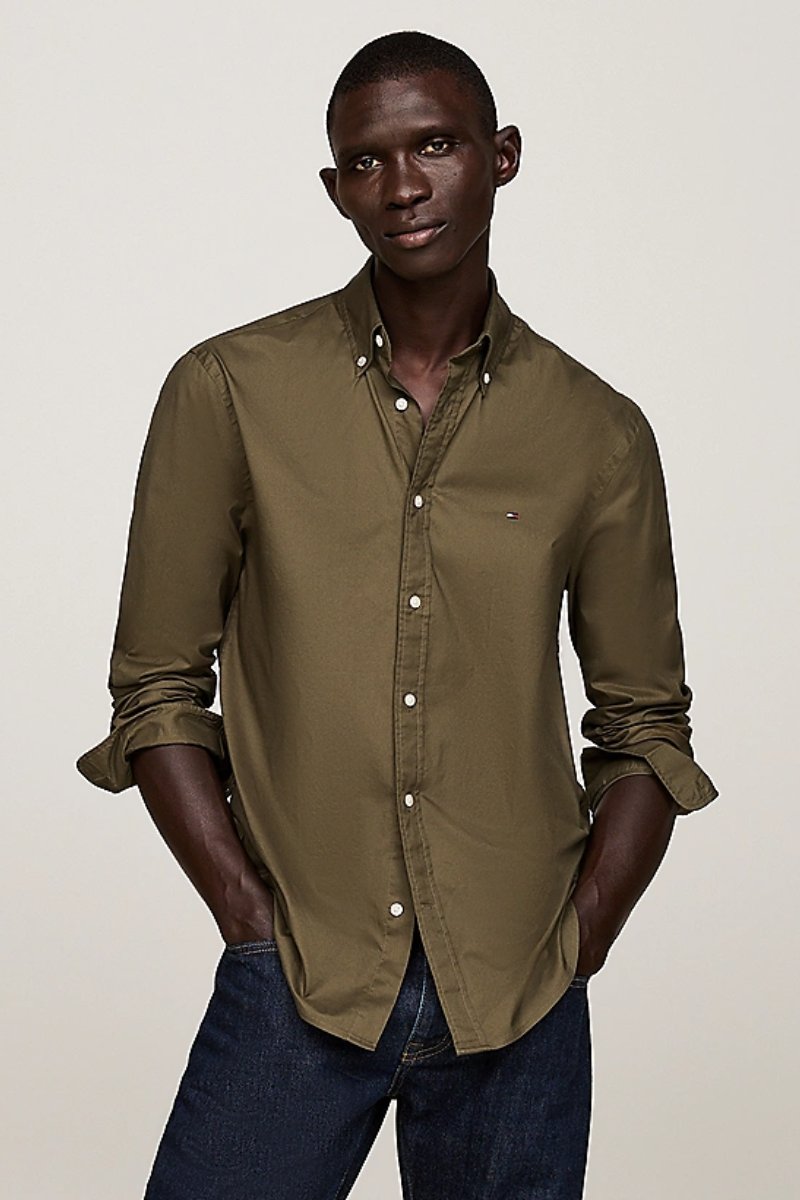 Tommy Hilfiger Flex Poplin RF Shirt Green