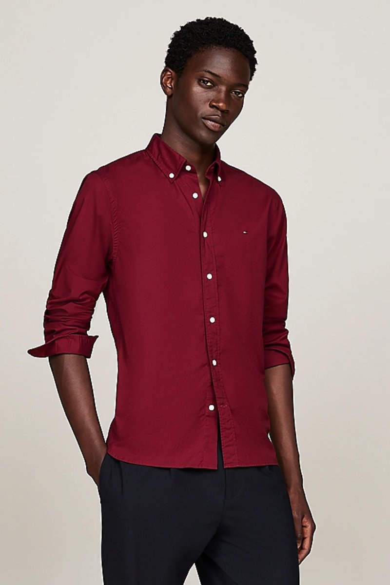 Tommy Hilfiger Flex Poplin RF Shirt Rouge