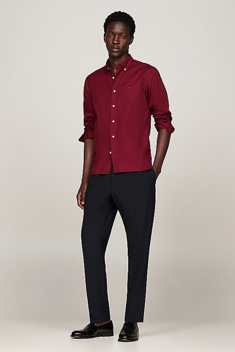 Tommy Hilfiger Flex Poplin RF Shirt Rouge