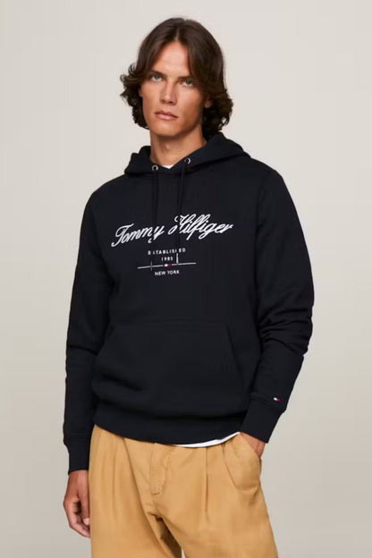 Tommy Hilfiger Script Logo Hoody Navy