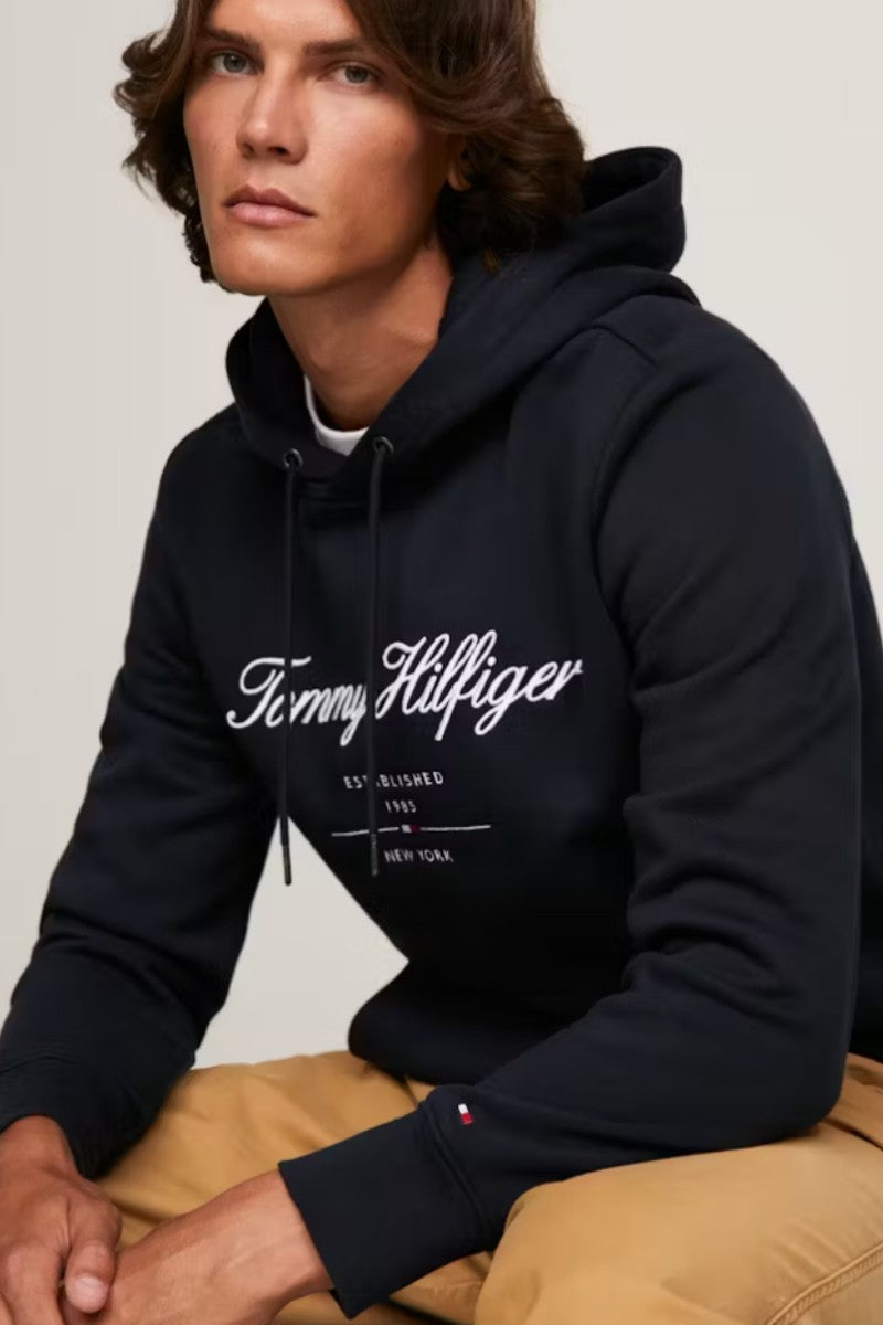 Tommy Hilfiger Script Logo Hoody Navy