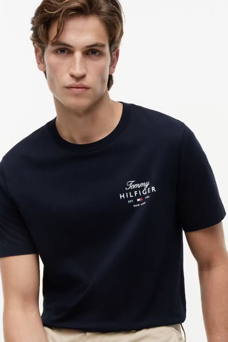 Tommy Hilfiger Script Stack T-Shirt Navy