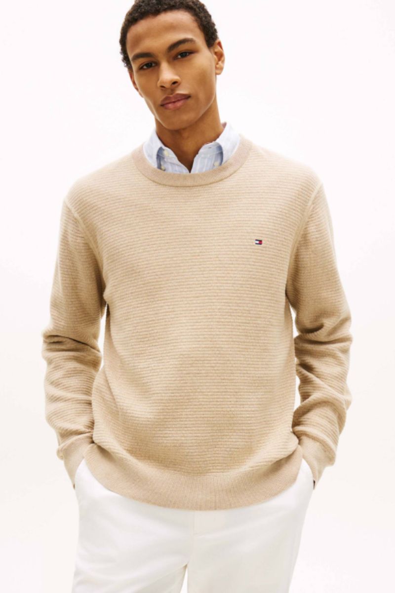 Tommy Hilfiger Seasonal Structure Crew Sandalwood