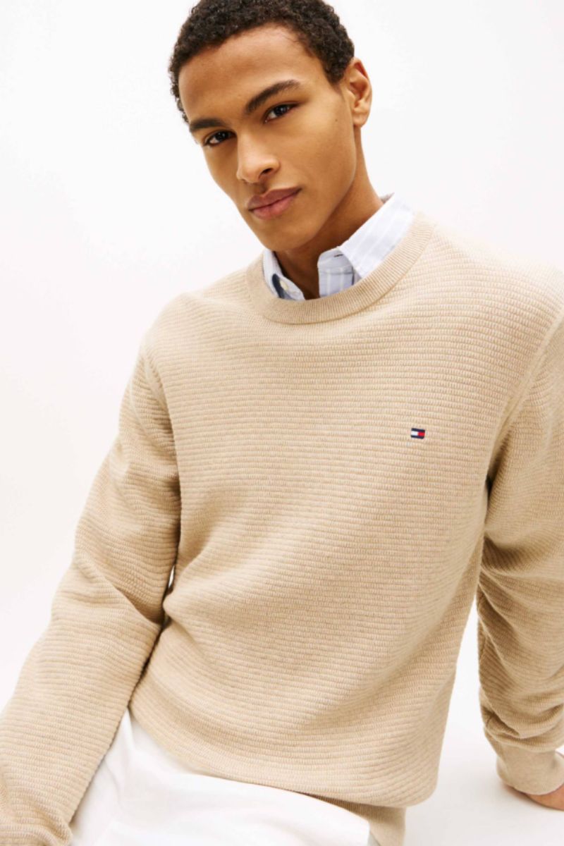 Tommy Hilfiger Seasonal Structure Crew Sandalwood