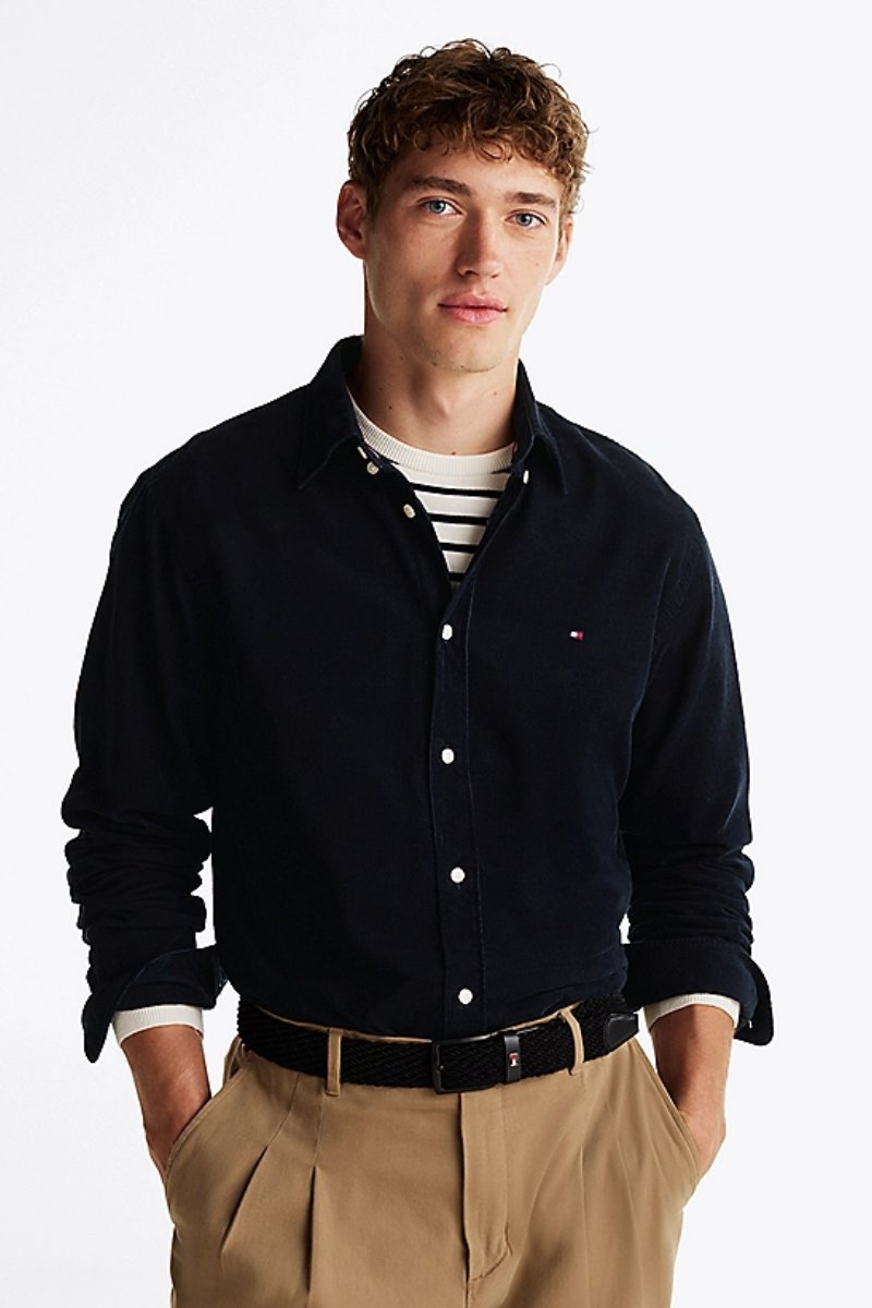 Tommy Hilfiger Solid Corduroy Shirt Navy