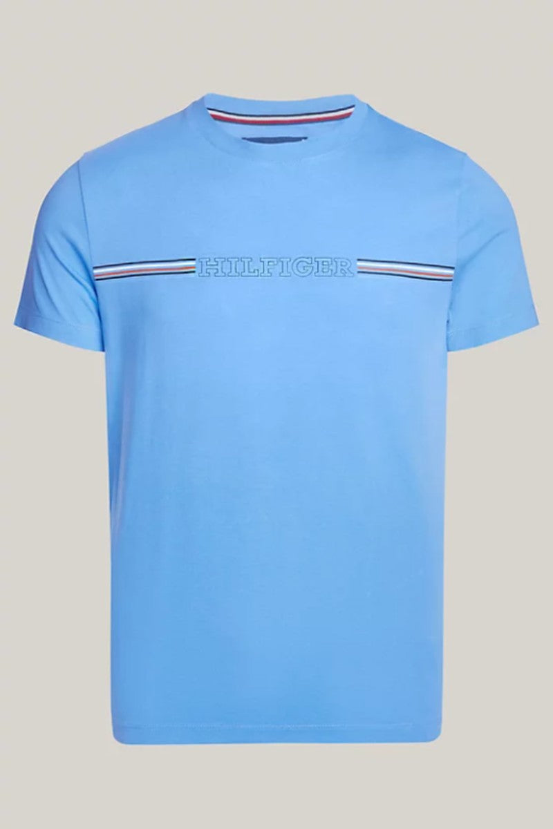 Tommy Hilfiger Stripe Chest T-Shirt Blue