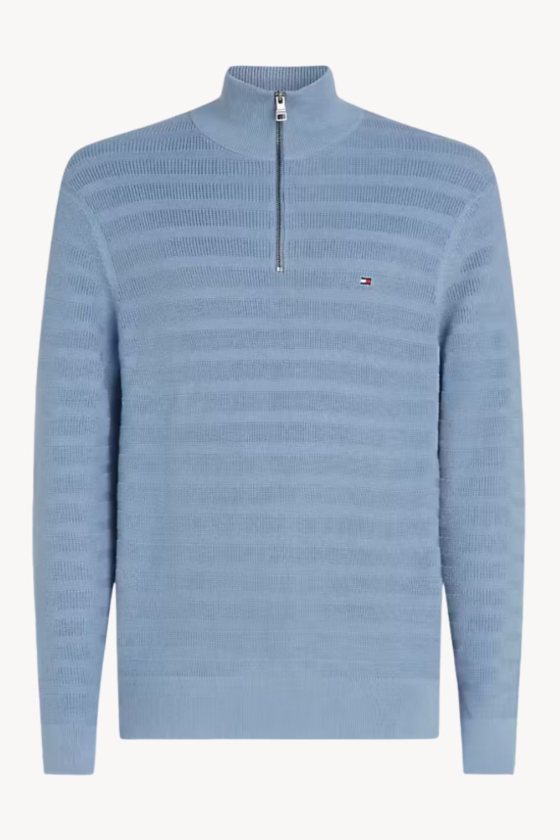 Tommy Hilfiger Stripe Structure Zip Blue