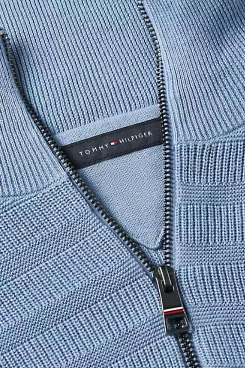 Tommy Hilfiger Stripe Structure Zip Blue