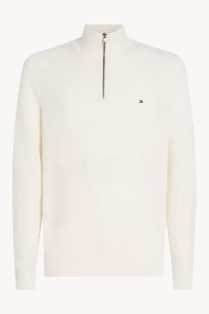 Tommy Hilfiger Stripe Structure Zip Ivory