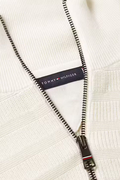 Tommy Hilfiger Stripe Structure Zip Ivory