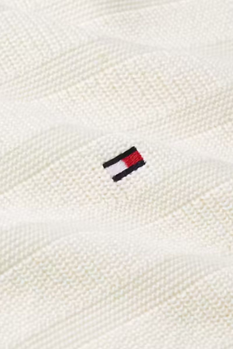Tommy Hilfiger Stripe Structure Zip Ivory