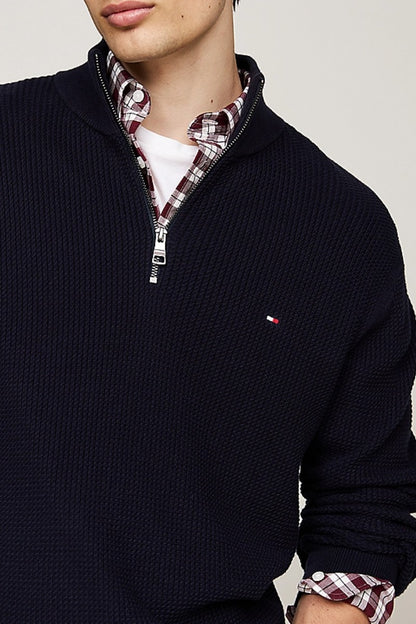 Tommy Hilfiger Structure Zip Mock Neck