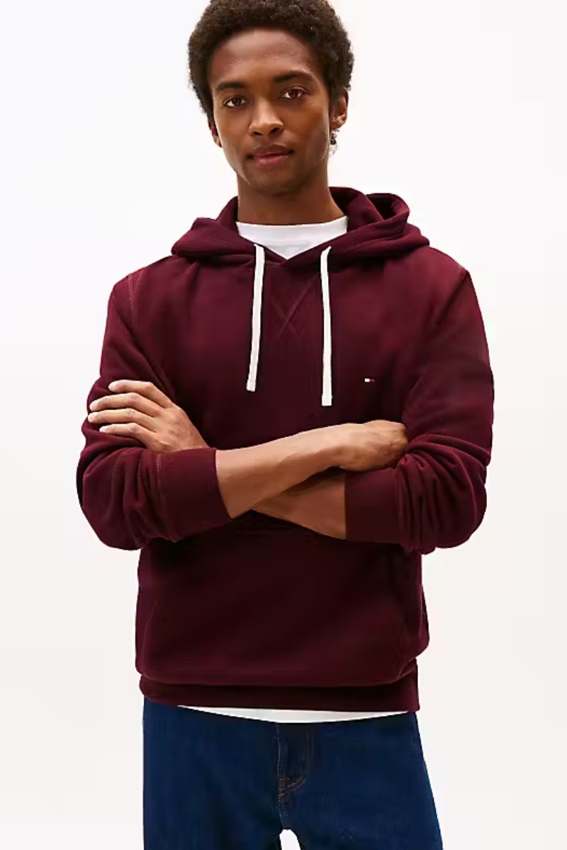 Tommy Hilfiger Essential Fleece Hoodie Burgundy