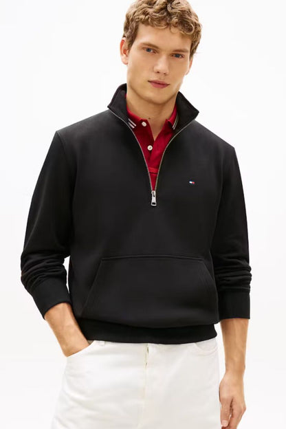 Tommy Hilfiger Terry New 1/4 Zip Sweatshirt Black