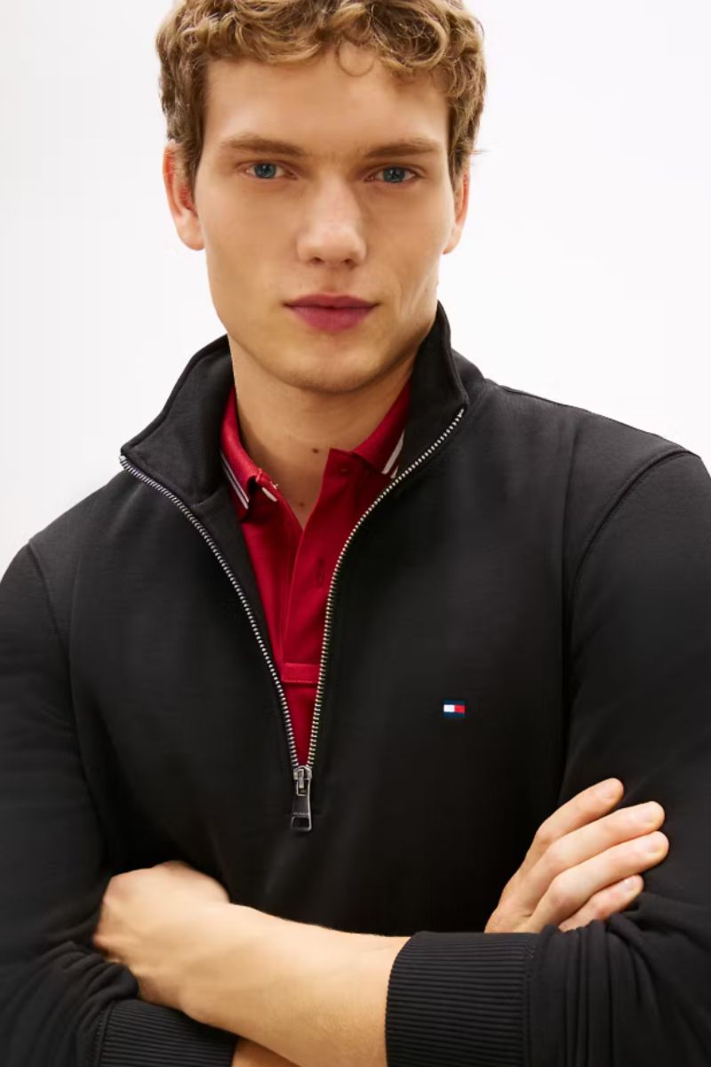 Tommy Hilfiger Terry New 1/4 Zip Sweatshirt Black